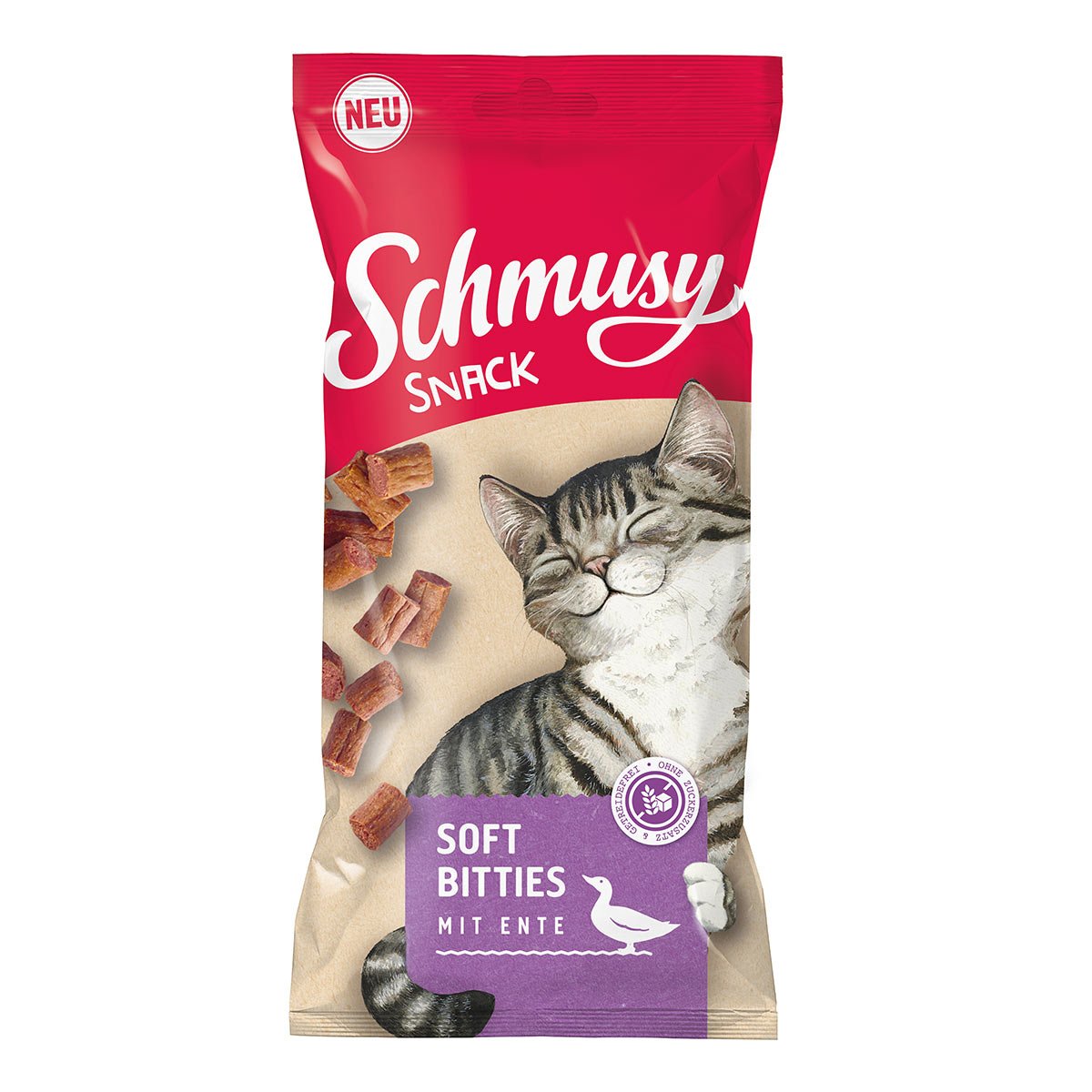 Schmusy Snack Soft Bitties s kachním masem 60 g