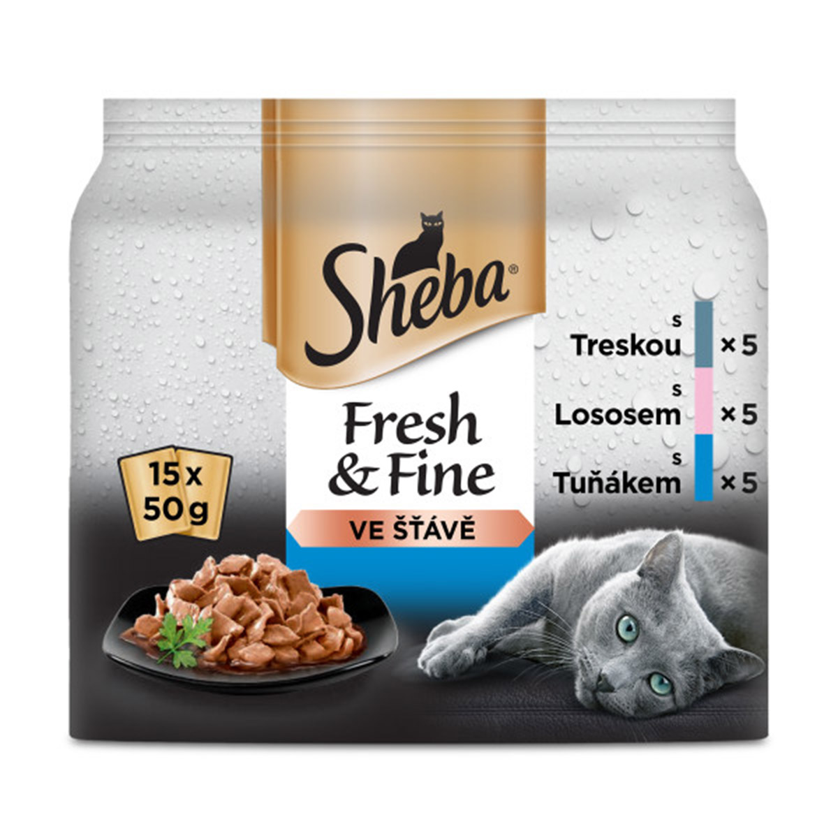 Levně Sheba Adult Fresh & Fine kapsičky rybí výběr ve šťávě 150 x 50 g