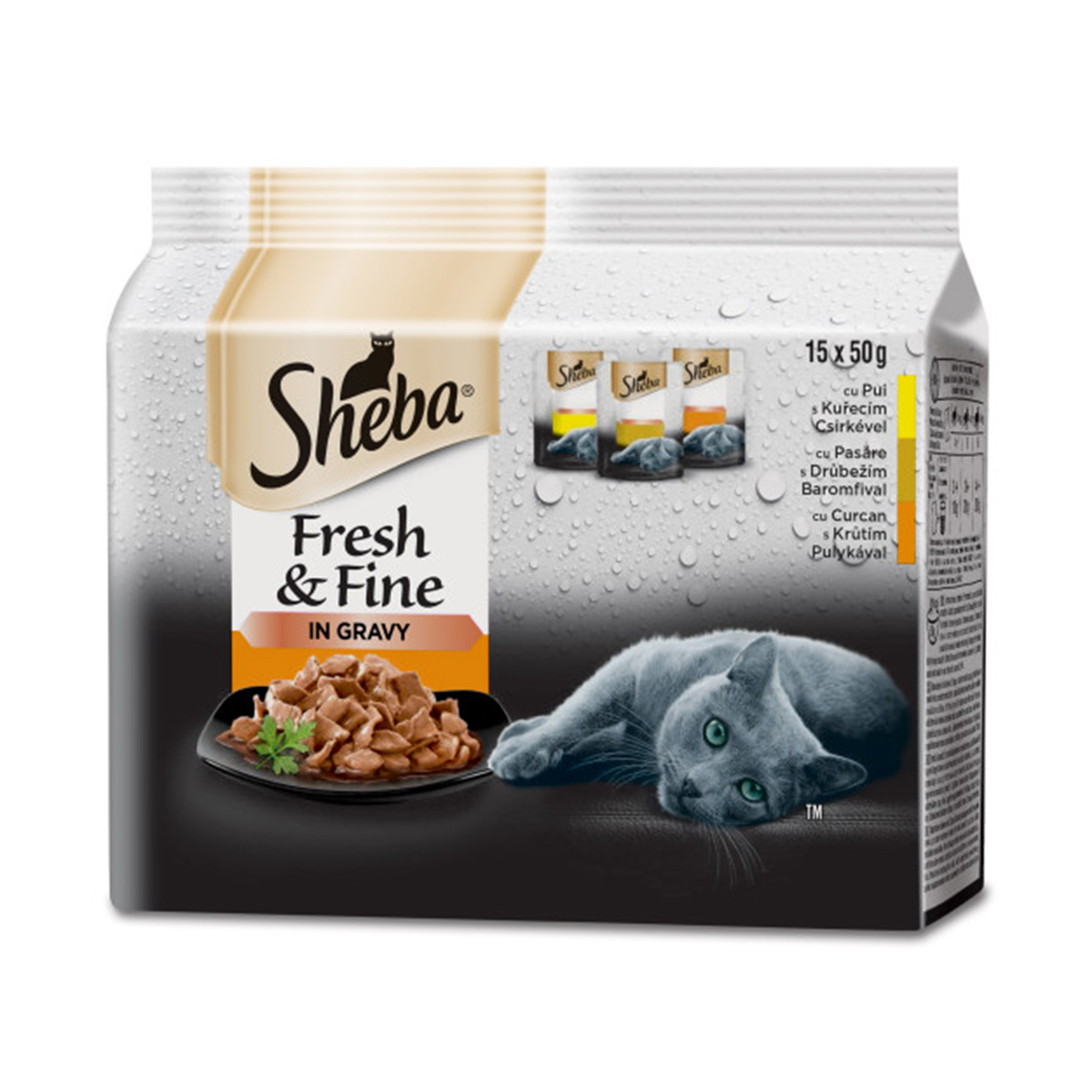 Levně Sheba Adult Fresh & Fine kapsičky drůbeží výběr ve šťávě 150 x 50 g