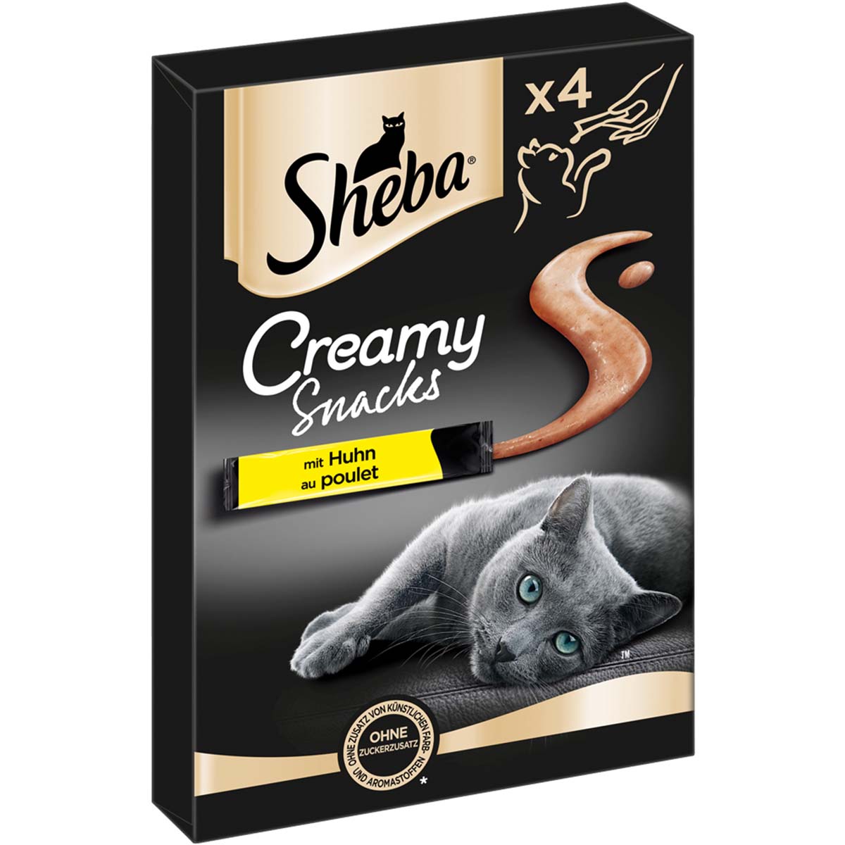 SHEBA® Creamy Snacks s kuřecím masem 8×12 g