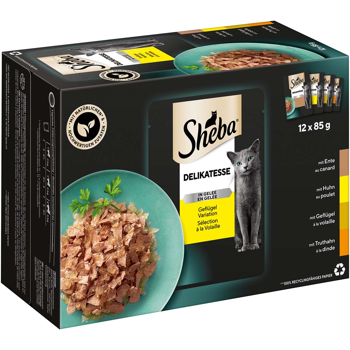 Levně Sheba Delikatesse drůbeží maso v želé variace 12 × 85 g