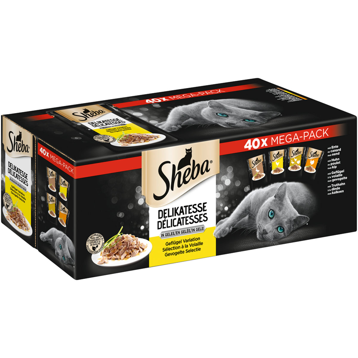 Sheba Delikatessen multipack variac, drůbež v želé, 40 x 85 g