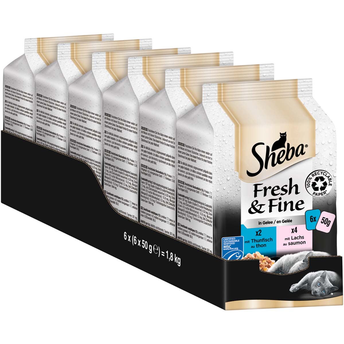 Sheba Fresh & Fine in Gelee mit Thunfisch & Lachs 6x50g