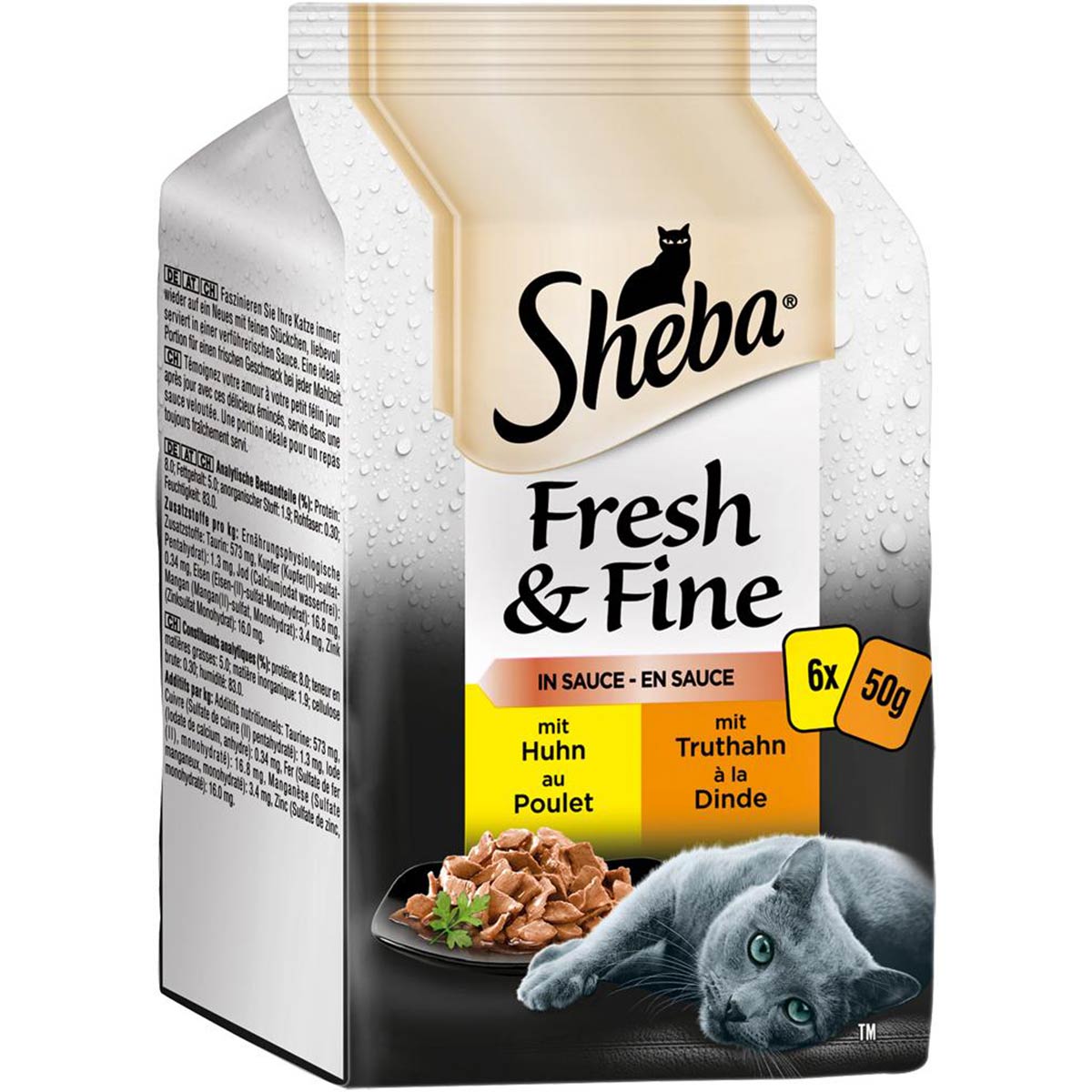 Sheba Fresh & Fine v omáčce kuře a krocan 36 × 50 g