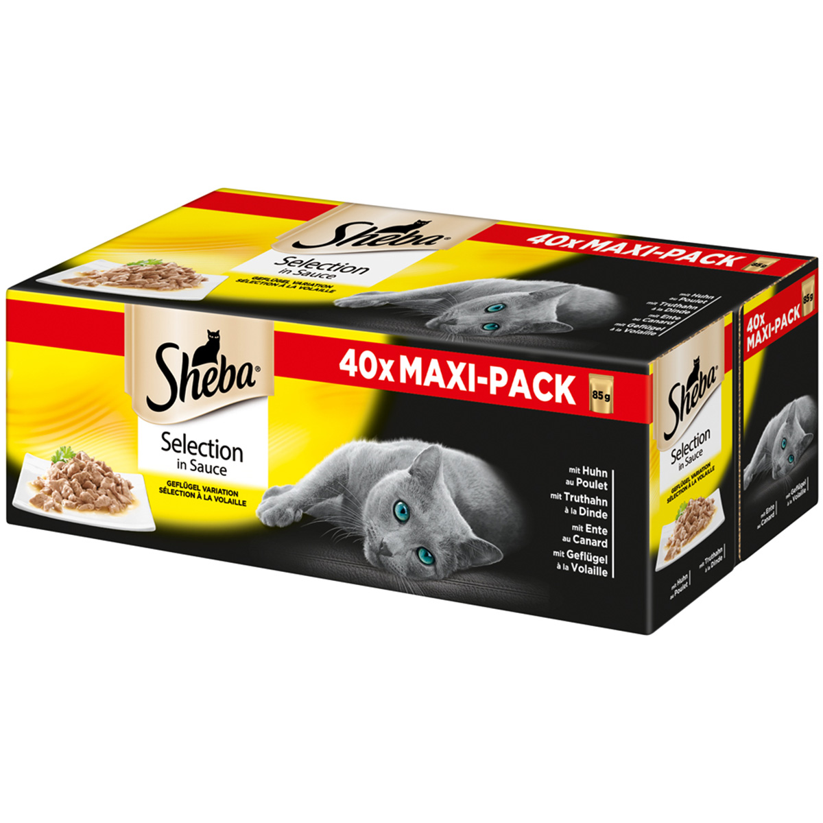 Sheba Selection drůbeží variace v omáčce, multipack 40 x 85 g