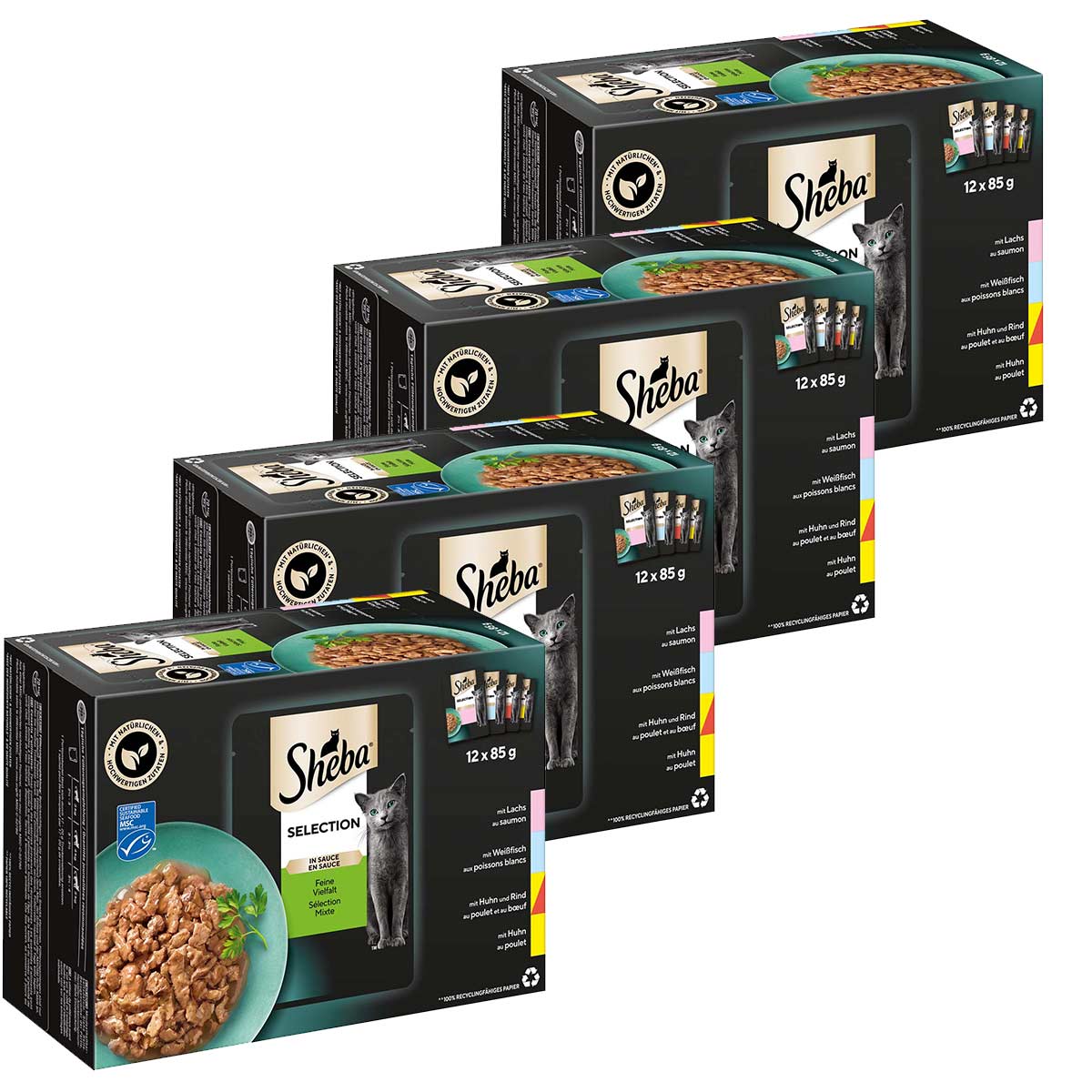 Sheba Katzenfutter Selection in Sauce Feine Vielfalt Multipack