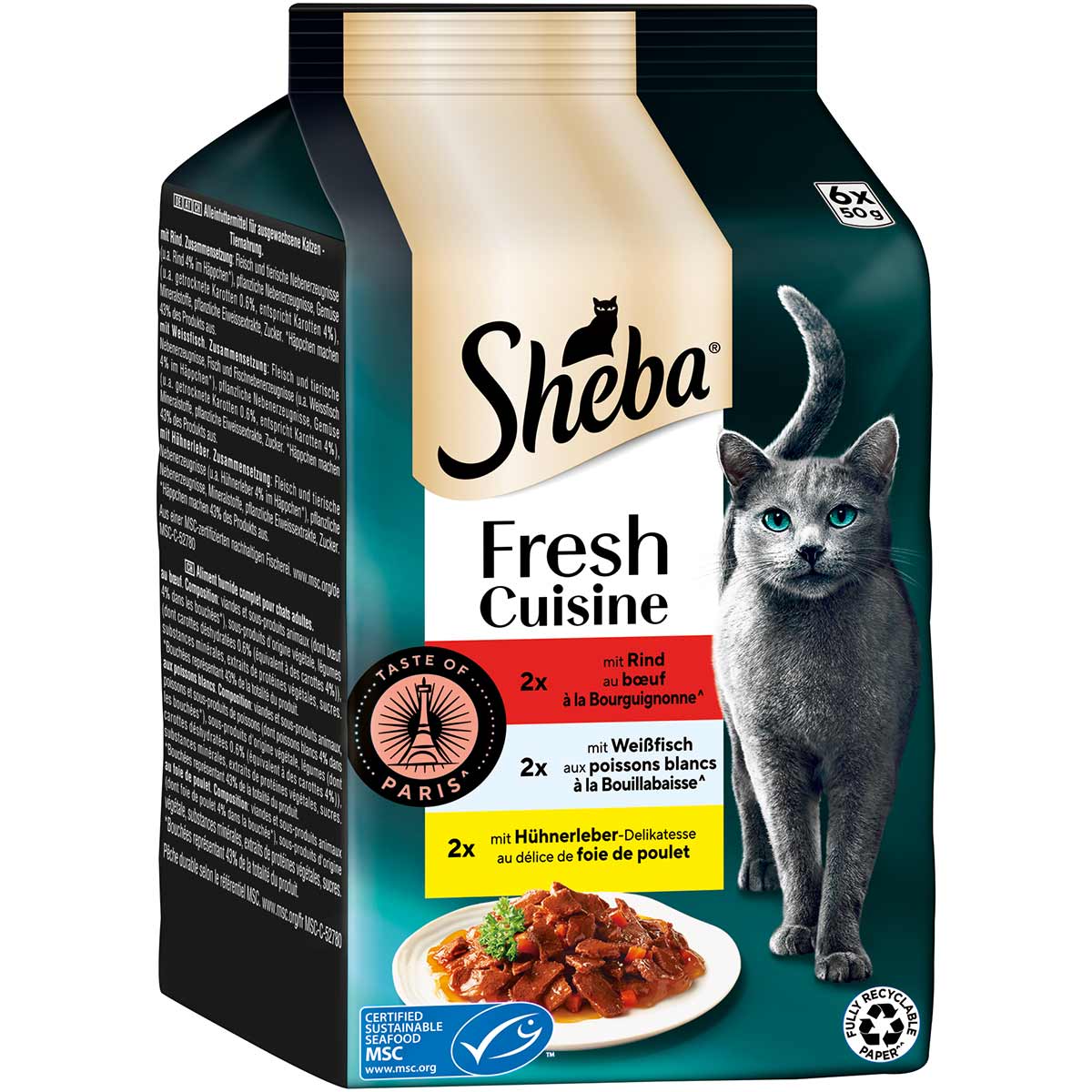 Sheba Fresh Cuisine Taste of Paris Rind, Weißfisch &amp; Huhn