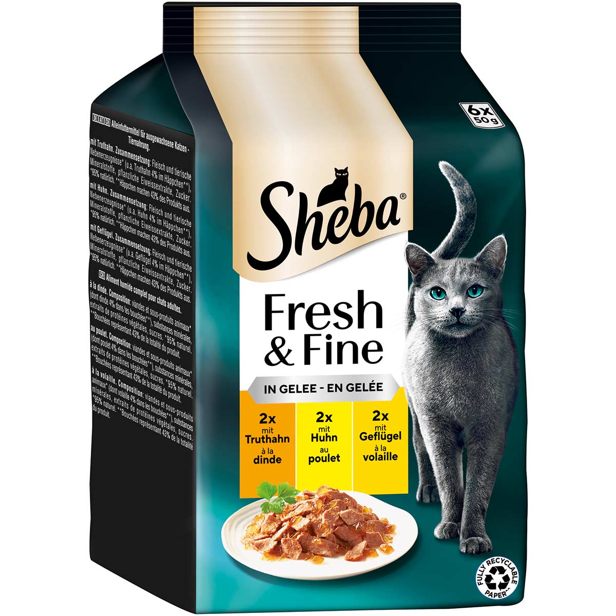Sheba Fresh &amp; Fine Gelee Truthahn, Huhn &amp; Geflügel
