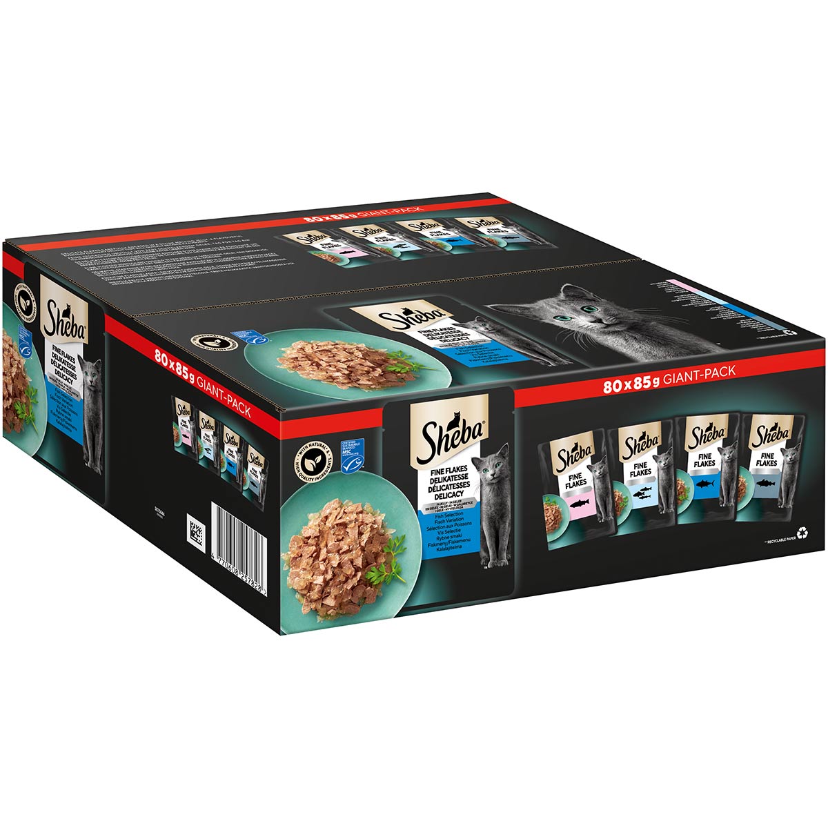 Sheba Multipack Delikatesse in Gelee Fisch Variation 80x85g