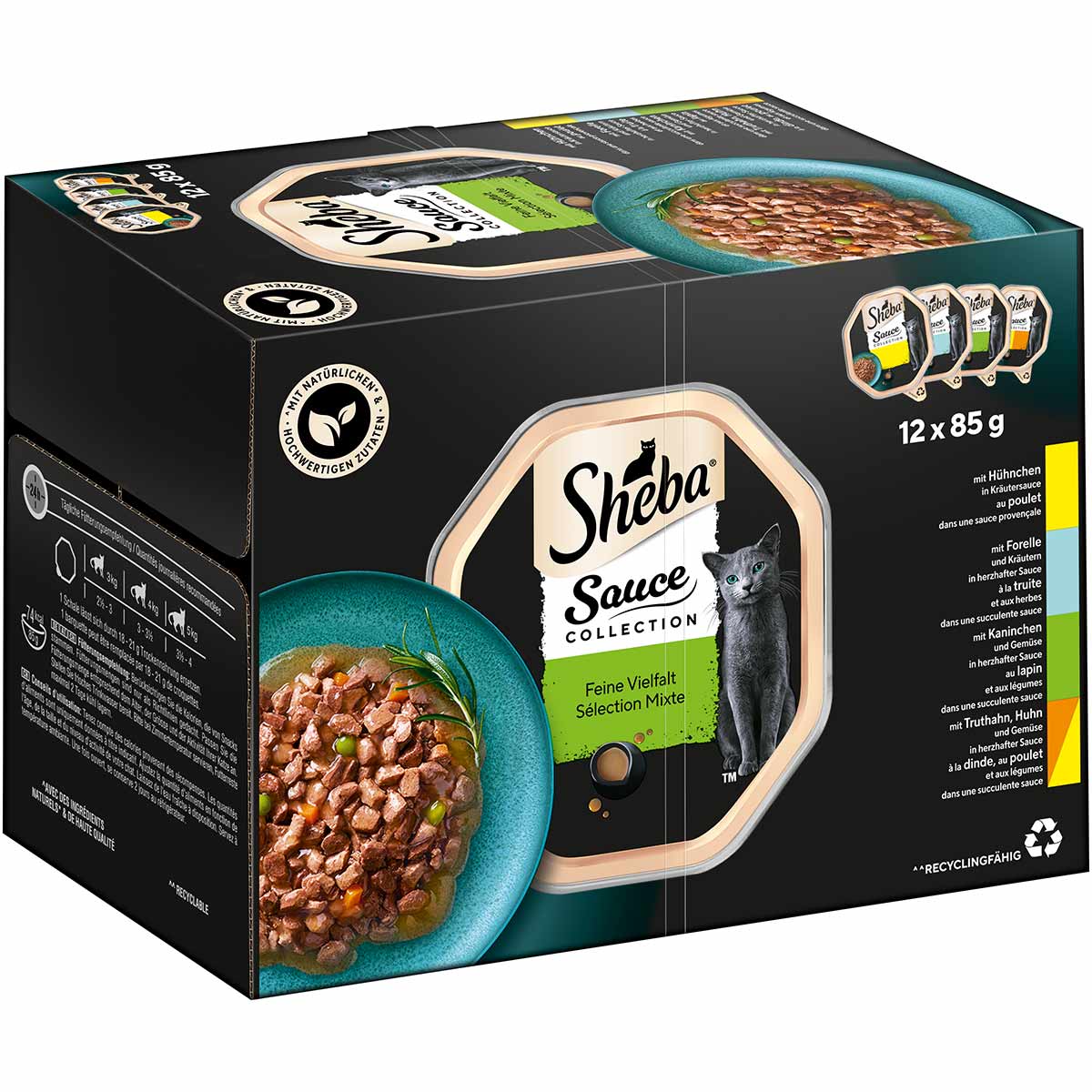 Sheba Multipack Sauce Collection Feine Vielfalt, 12 × 85 g