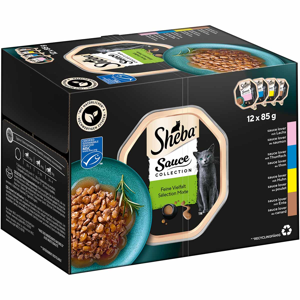 Sheba Multipack Sauce Collection Feine Vielfalt MSC, 12 × 85 g