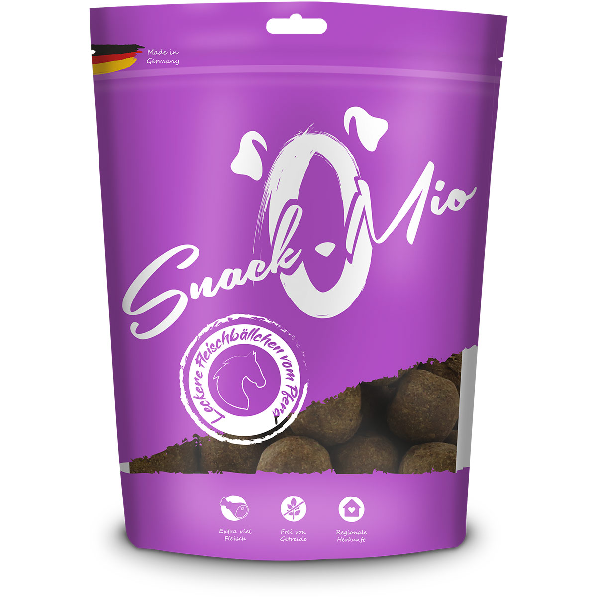SnackOMio – lahodné masové kuličky z koňského masa 125 g