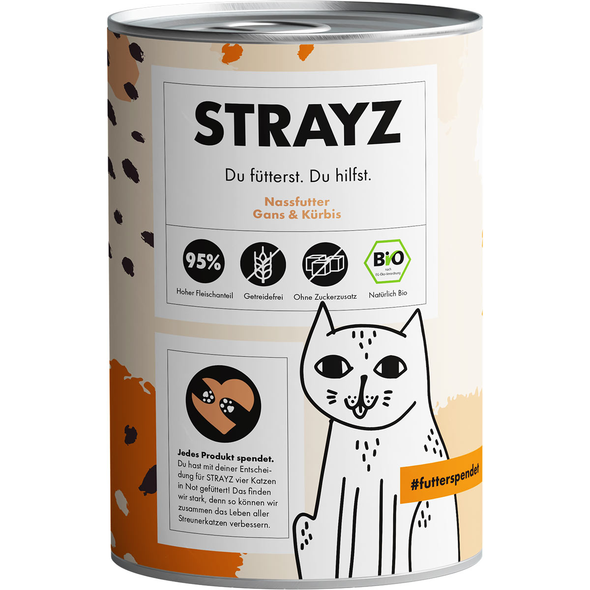 Levně STRAYZ Bio husa a dýně 6 × 400 g