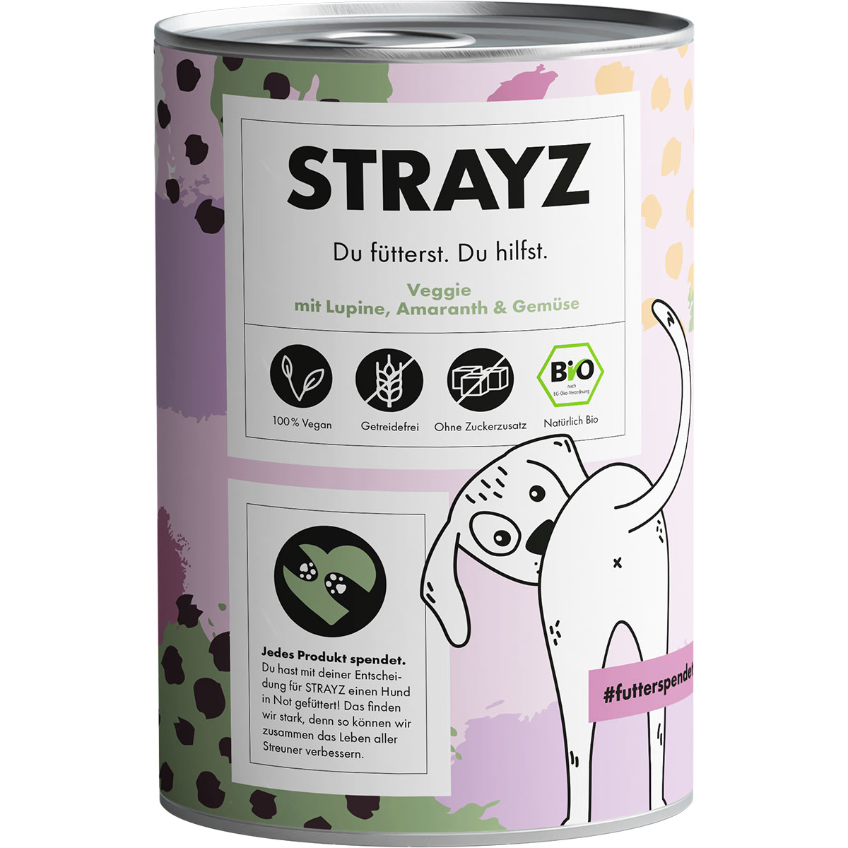 STRAYZ BIO Veggie s lupinou, amarantem a zeleninou 6 × 400 g