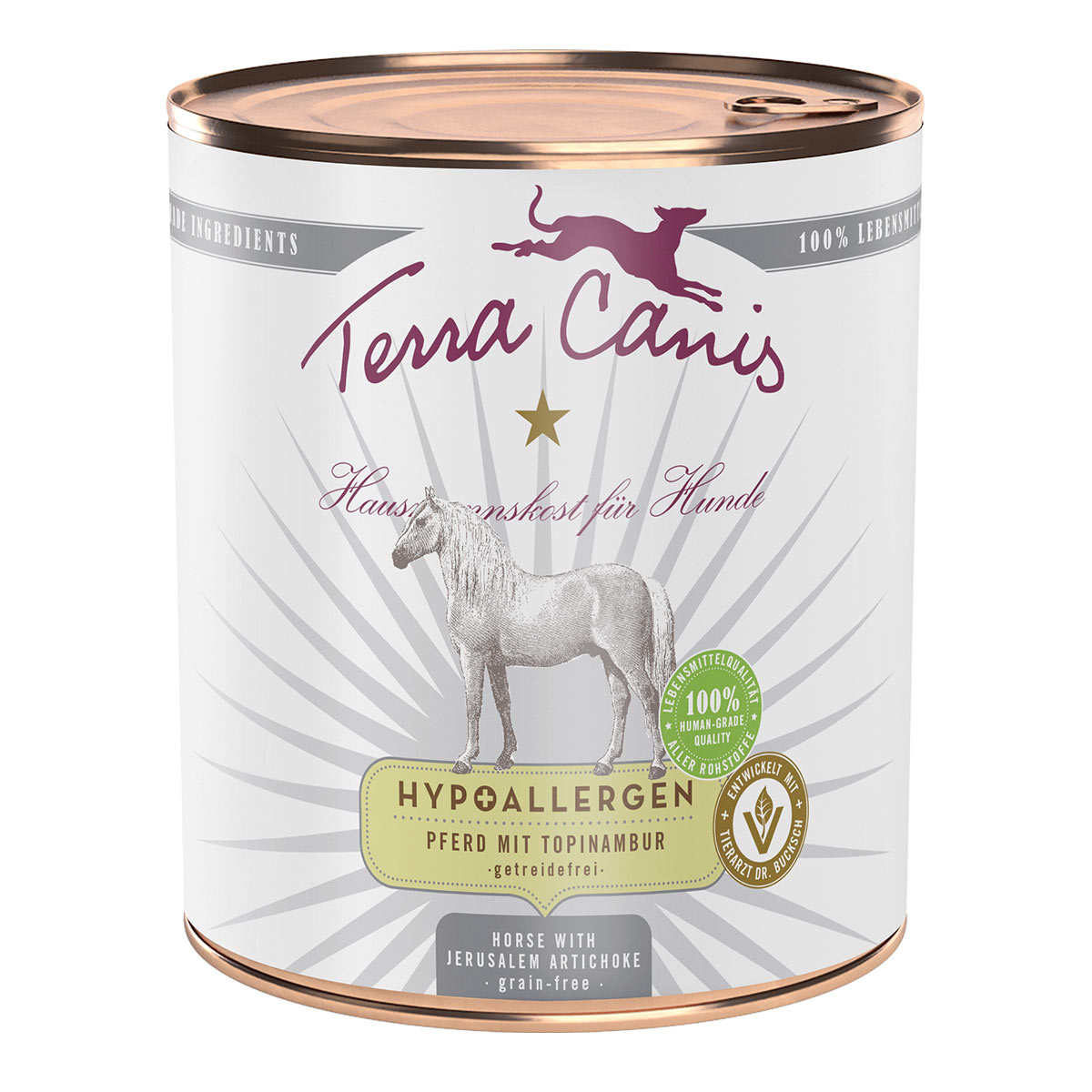 Terra Canis HYPOALLERGEN – koňské maso s topinambury, bez přídavku obilovin 12 × 800 g