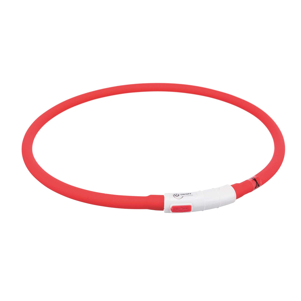 Trixie svítící obojek Flash USB XS–XL 70 cm Rot