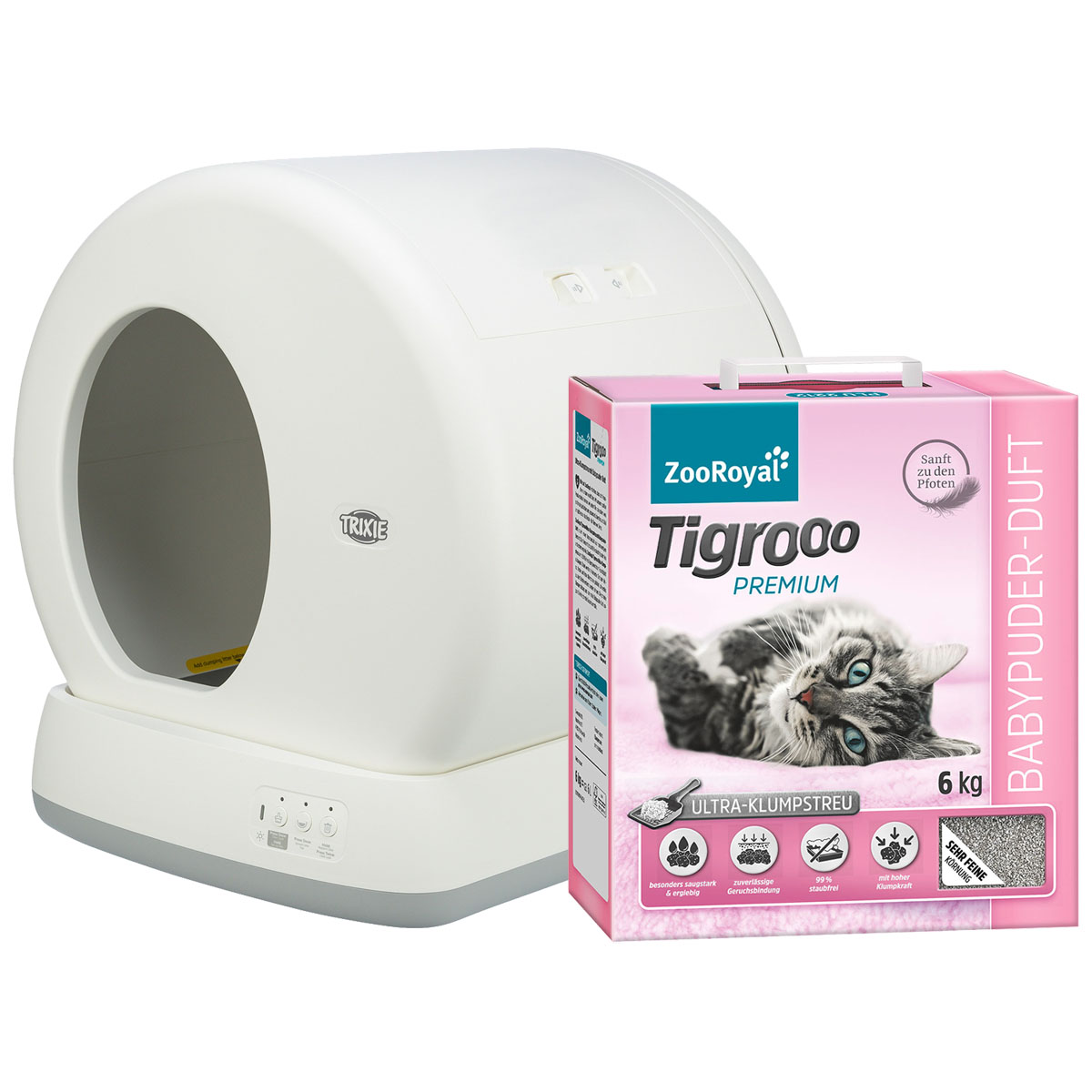 Trixie Selbstreinigende Katzentoilette + Katzenstreu gratis