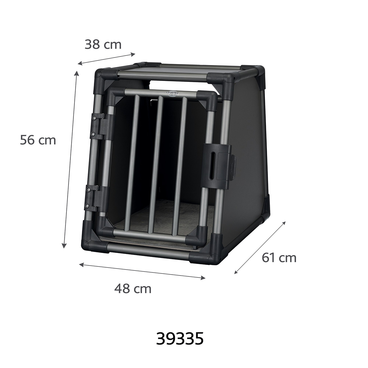 TRIXIE Transportbox aus Aluminium, stabile Autobox für Hunde