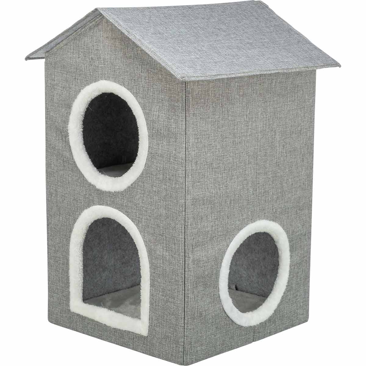 Trixie Katzenhöhle Nora 2 Etagen hellgrau