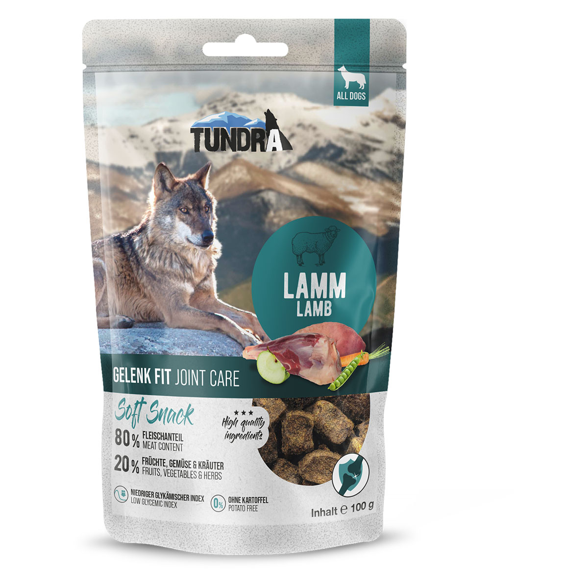 Levně Tundra Dog Snack Gelenk Fit pamlsek s jehněčím masem 100 g