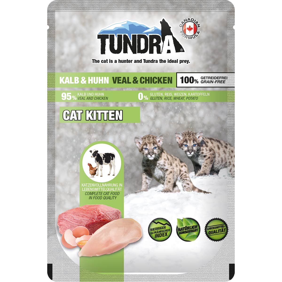 Levně Tundra Cat Pouchpack Kitten telecí a kuřecí 16× 85 g