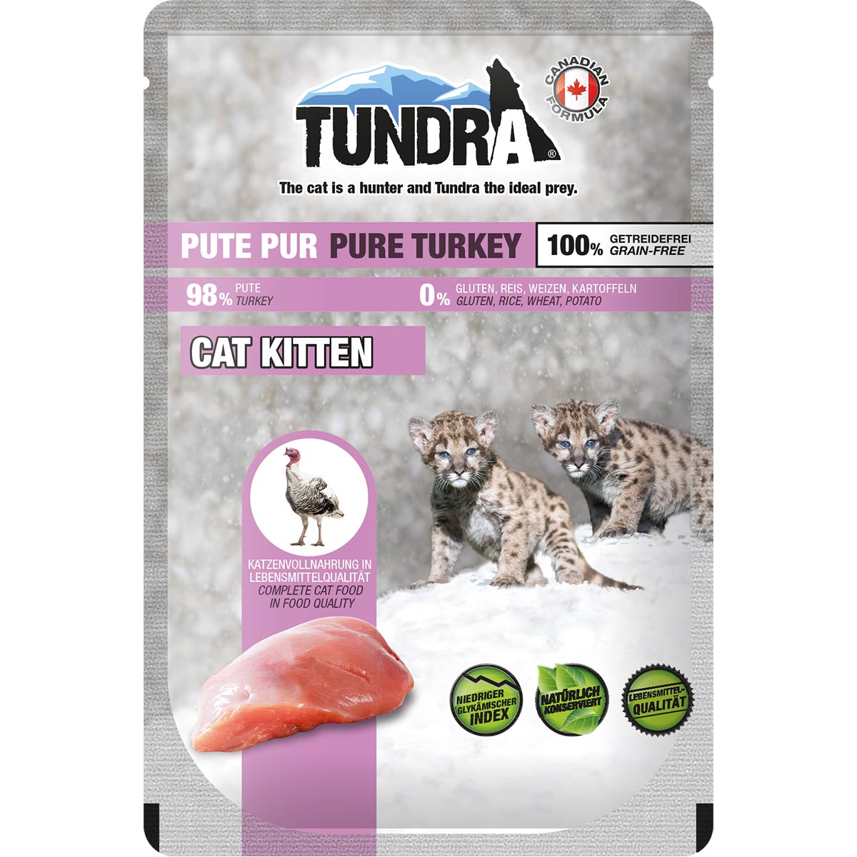 Levně Tundra Cat kapsička pro koťata, čisté krůtí maso 16× 85 g