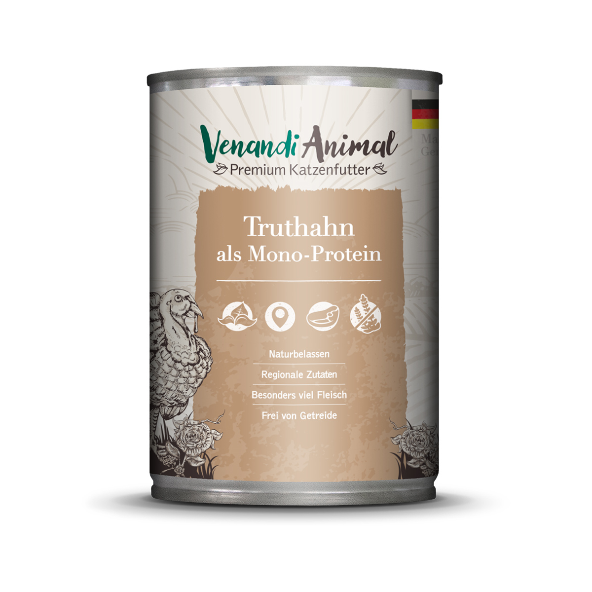 Venandi Animal – Truthahn als Monoprotein 24x400g