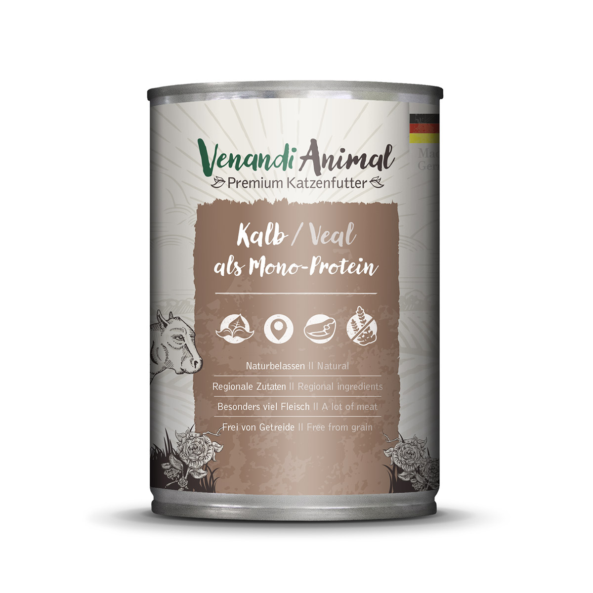 Venandi Animal – Kalb als Monoprotein 24x400g