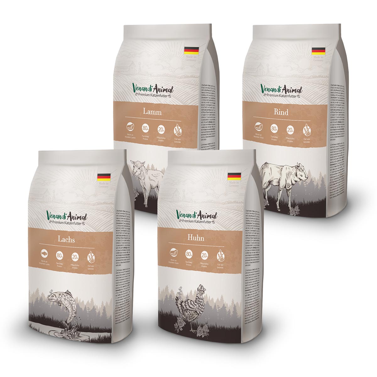 Venandi Animal – Probierpaket 4×1,5 kg Venandi Animal – Probierpaket 4×1,5 kg