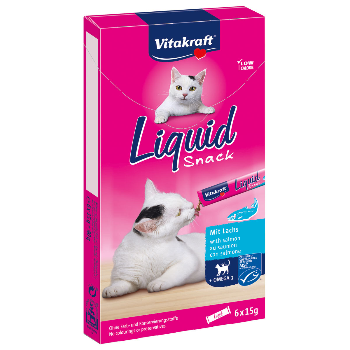 Levně Vitakraft Cat liquid Snack losos 3 × 6 kusů