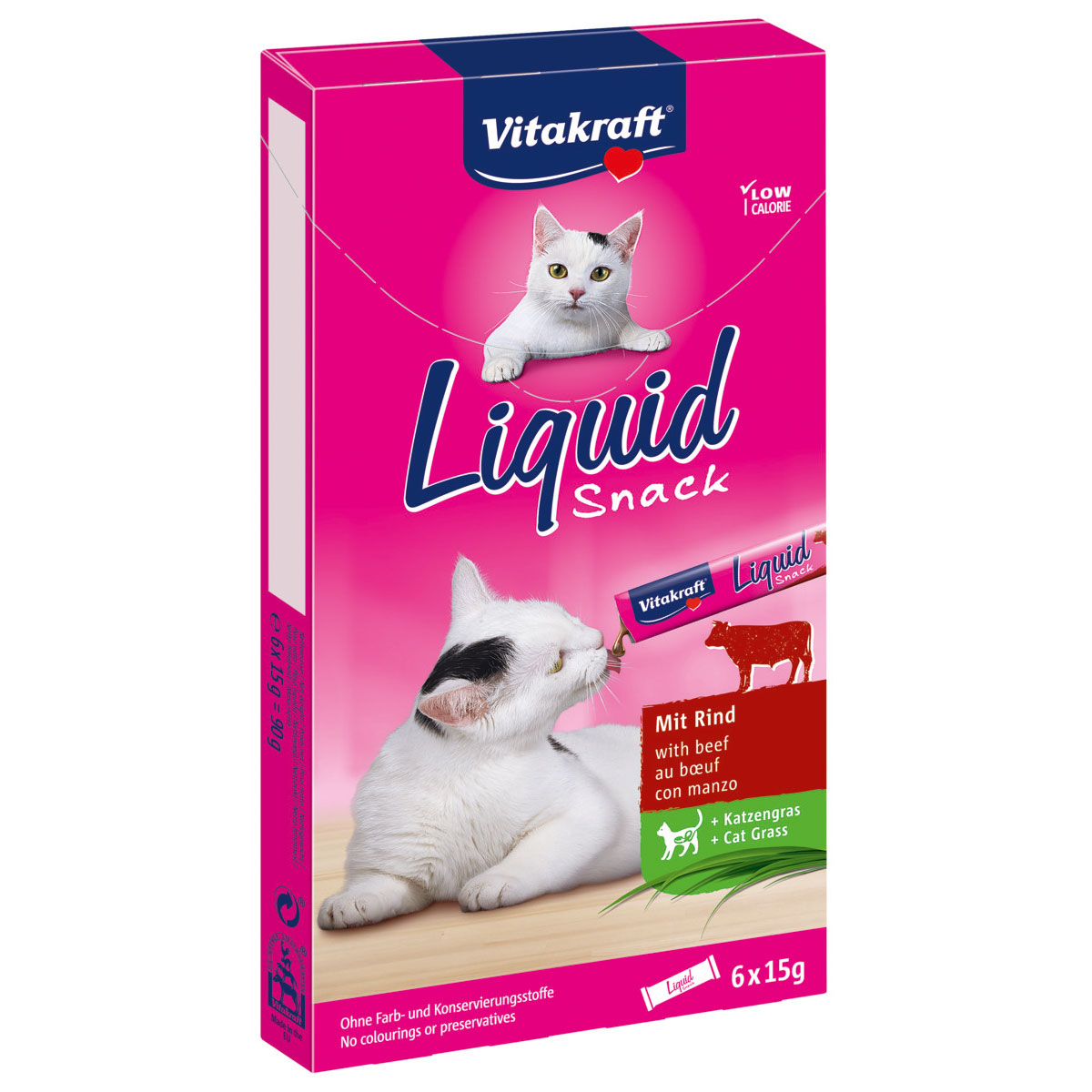 Vitakraft Cat liquid Snack Rind und Inulin 3×6 Stk