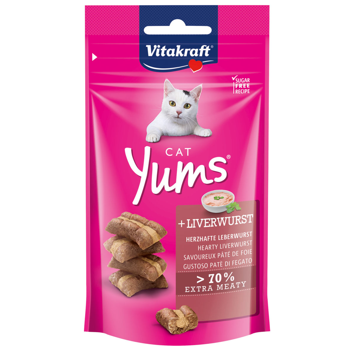 Levně Vitakraft Cat Yums Leberwurst s podílem jitrnice 3 kusy