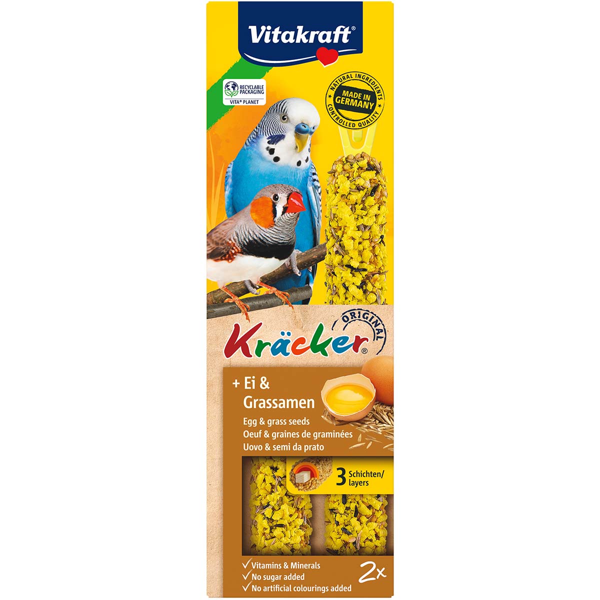 Vitakraft Kräcker mit Ei und Grassamen für Sittiche