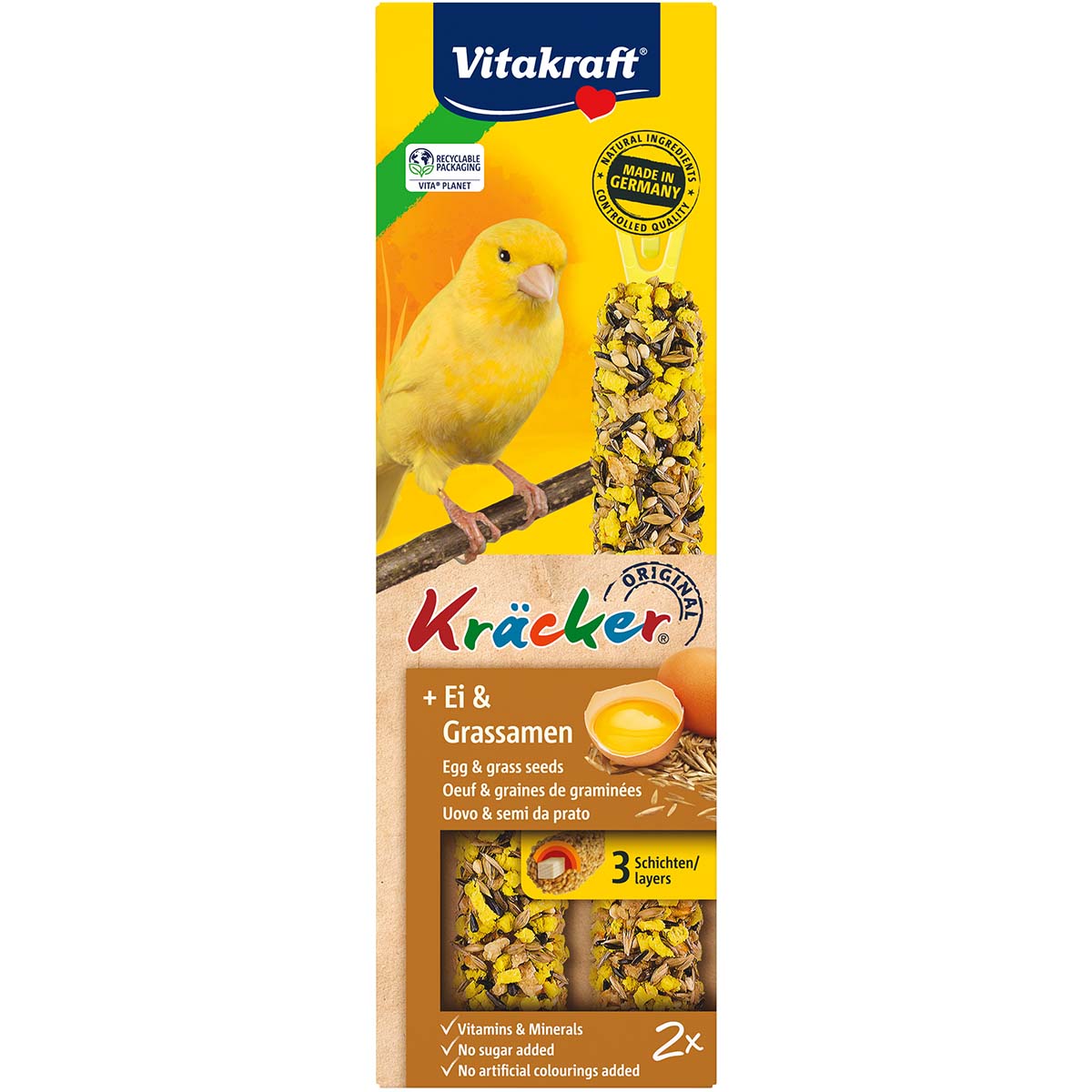 Vitakraft Kräcker mit Ei und Grassamen Kanarien
