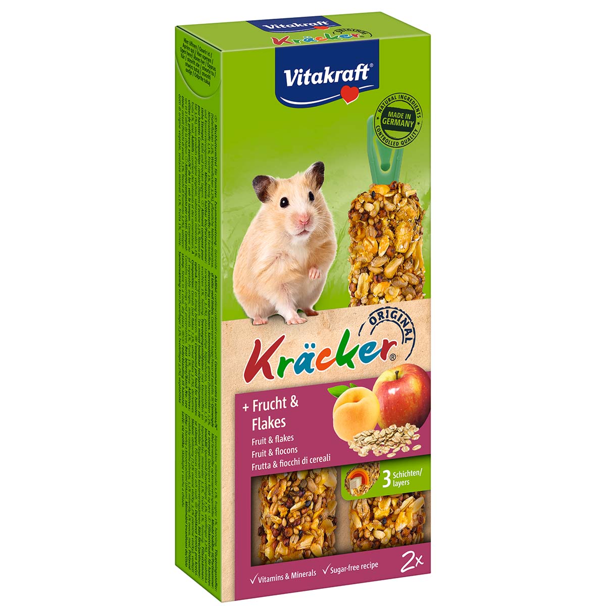 Levně Vitakraft Kräcker® ovoce a vločky 2× 2 ks