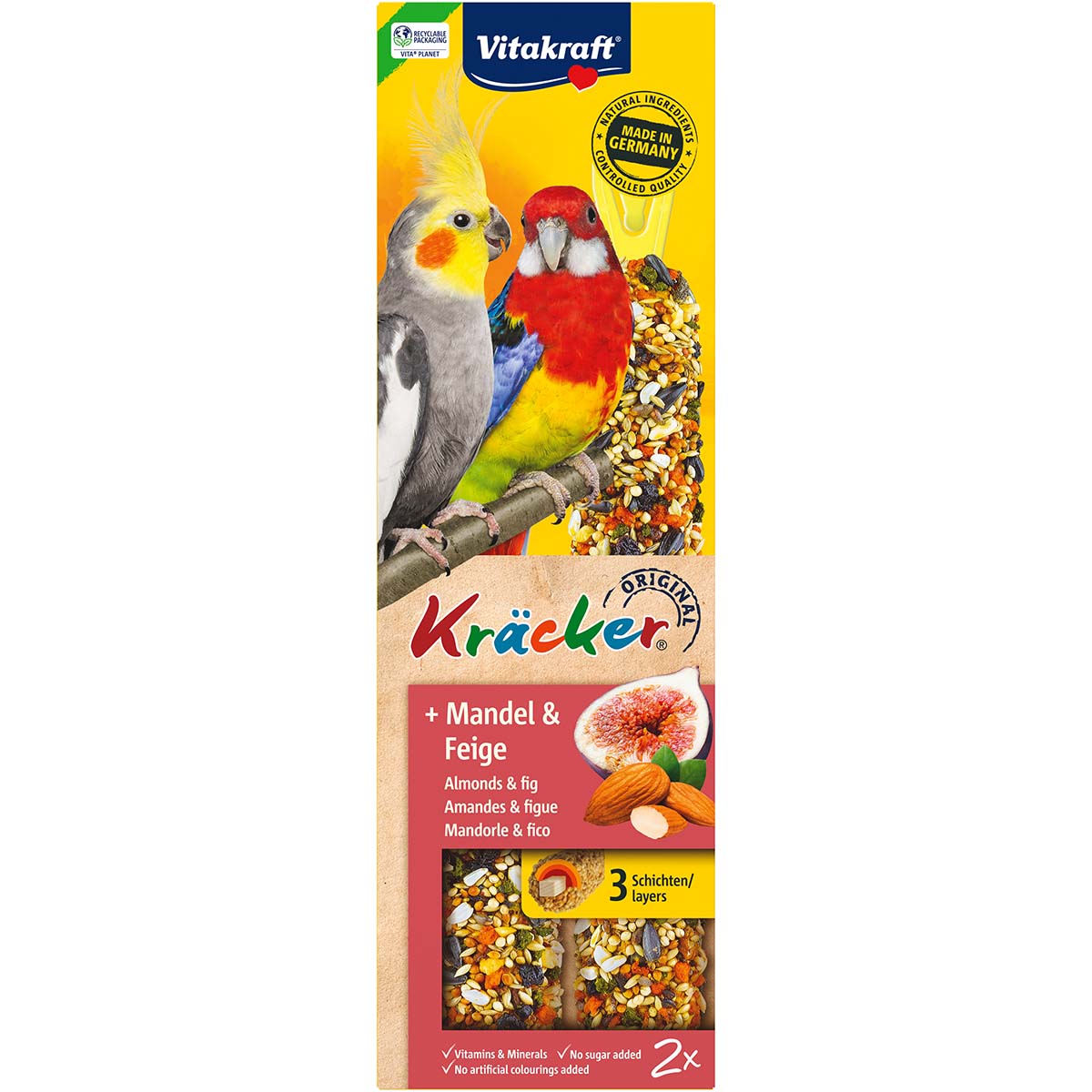 Vitakraft Kräcker Mandel-Feige für Großsittiche