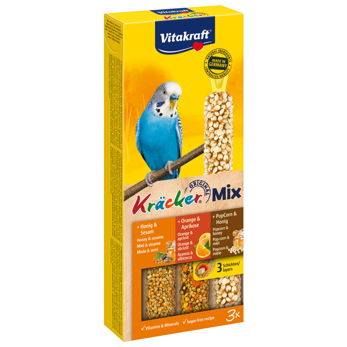 Vitakraft Kräcker Trio med pomeranč PopCorn 3 kusy