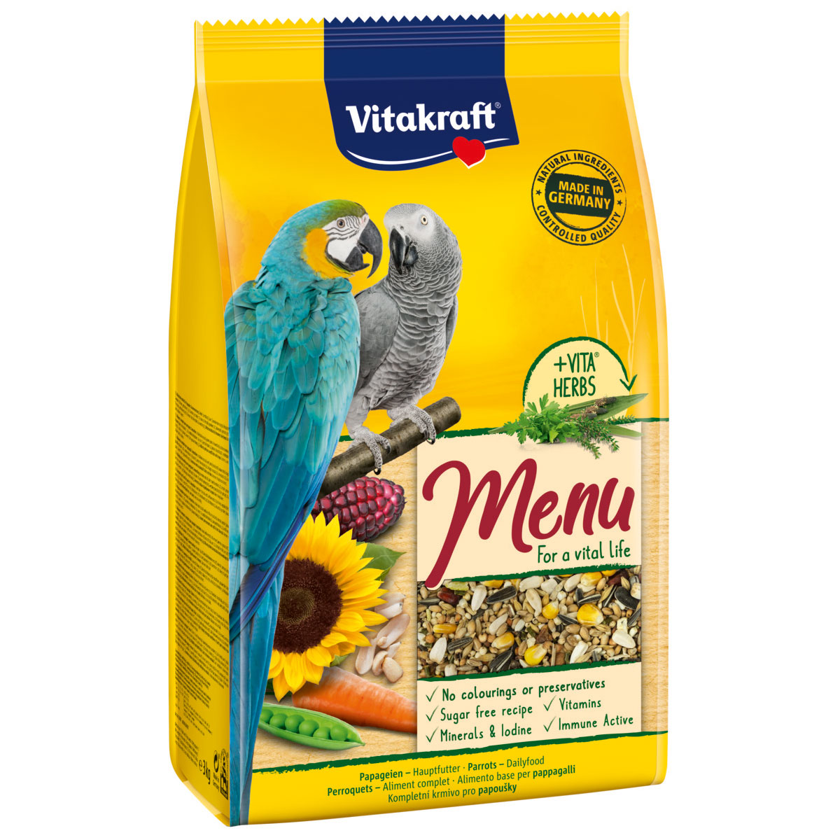 Vitakraft menu s medem pro papoušky 3 kg