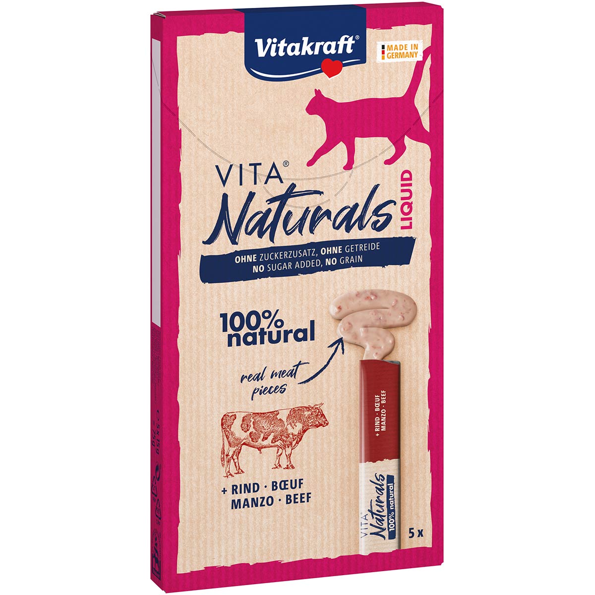 Vitakraft Vita Naturals Liquid Snack hovězí 11× 5 ks