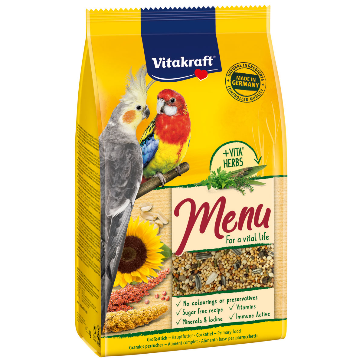 Vitakraft prémiové menu pro velké papoušky 5× 1 kg