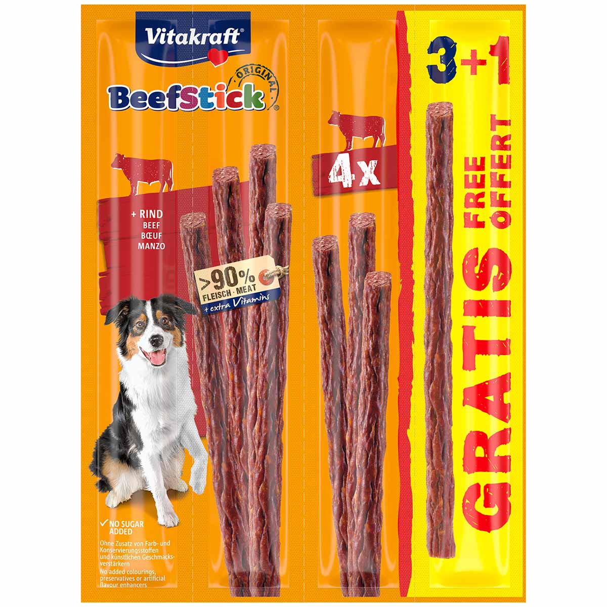 Vitakraft Hundesnack Beef-Stick mit Rind 3+1 gratis