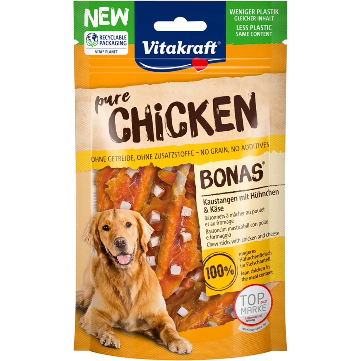 Levně Vitakraft CHICKEN Bonas kuřecí a sýr 3 × 80 g