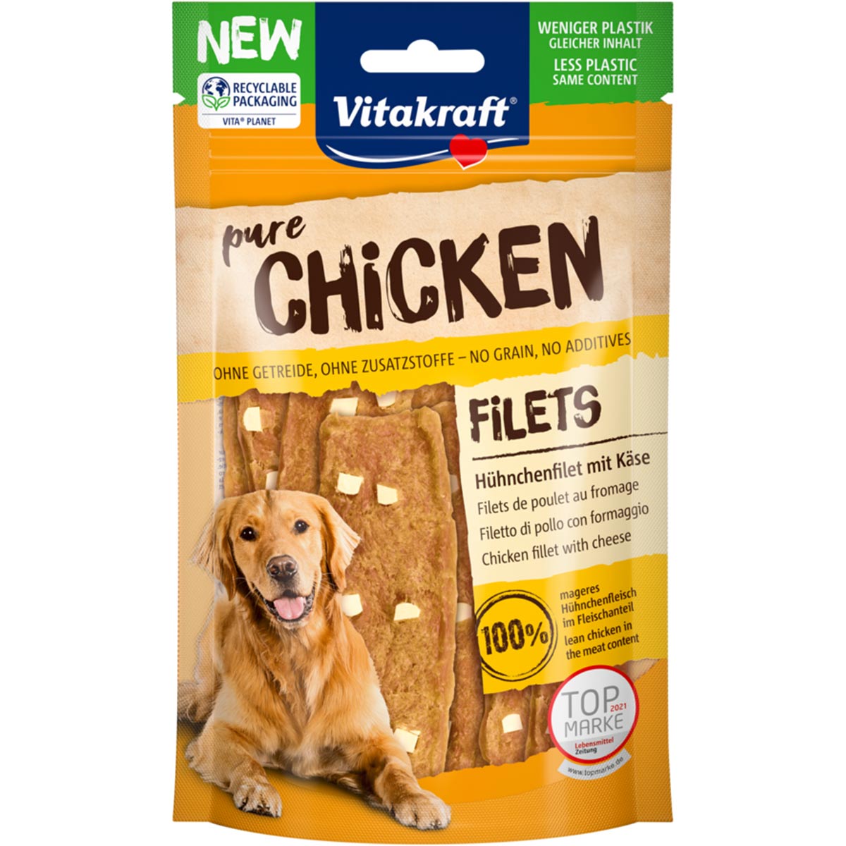 Levně Vitakraft CHICKEN kuřecí s kousky sýra 3 × 80 g