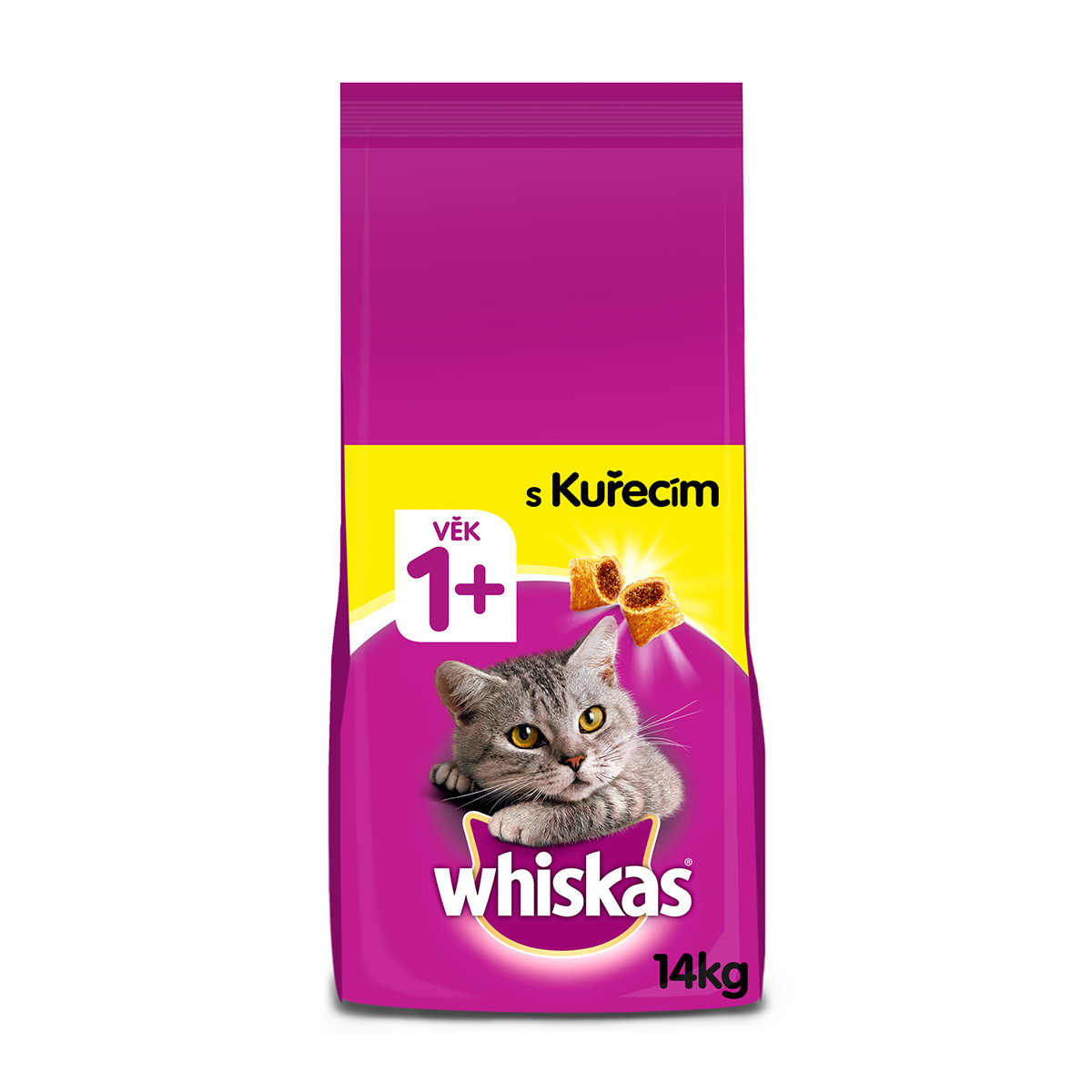 Whiskas granule s kuřecím pro dospělé kočky 2x14kg