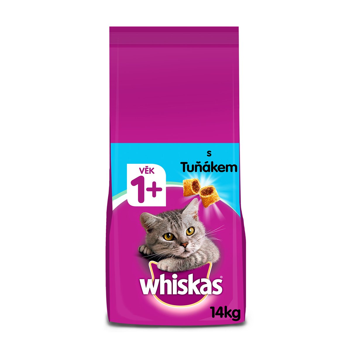 Whiskas granule s tuňákem pro dospělé kočky 2x14kg
