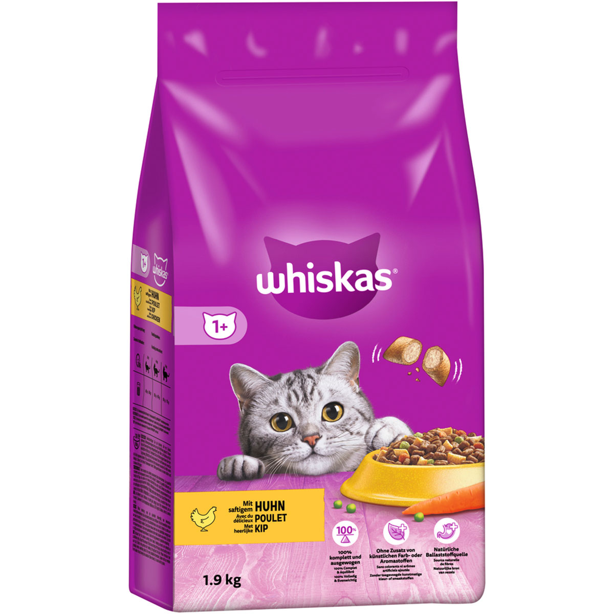 Levně Whiskas Adult 1+ s kuřecím masem 1,9 kg