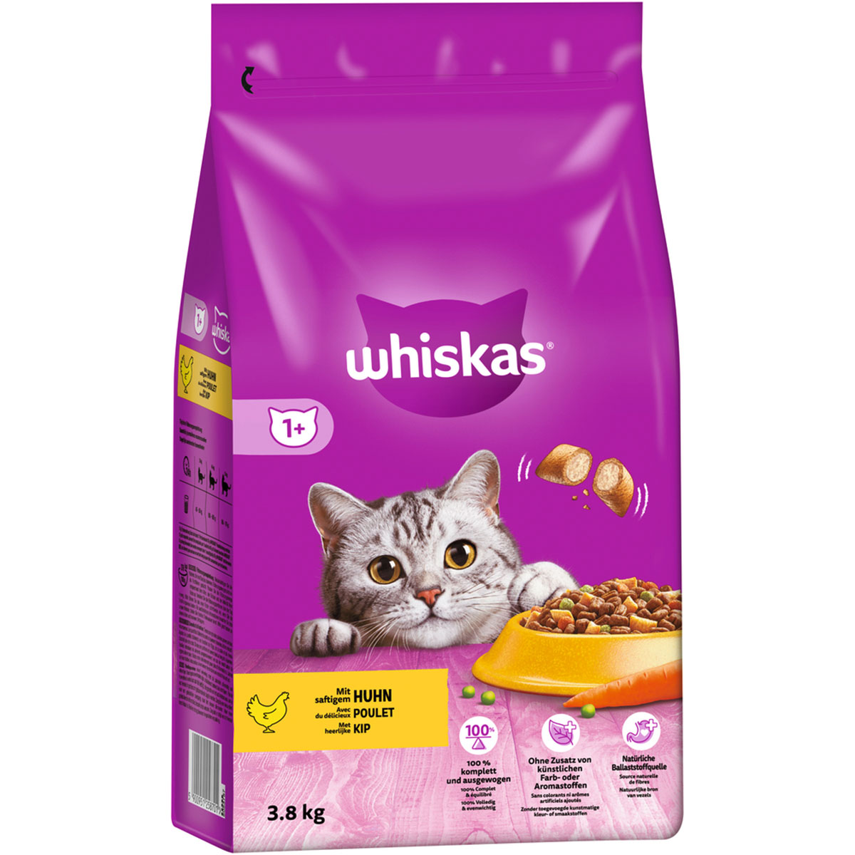 Levně Whiskas Adult 1+ s kuřecím masem 3,8 kg