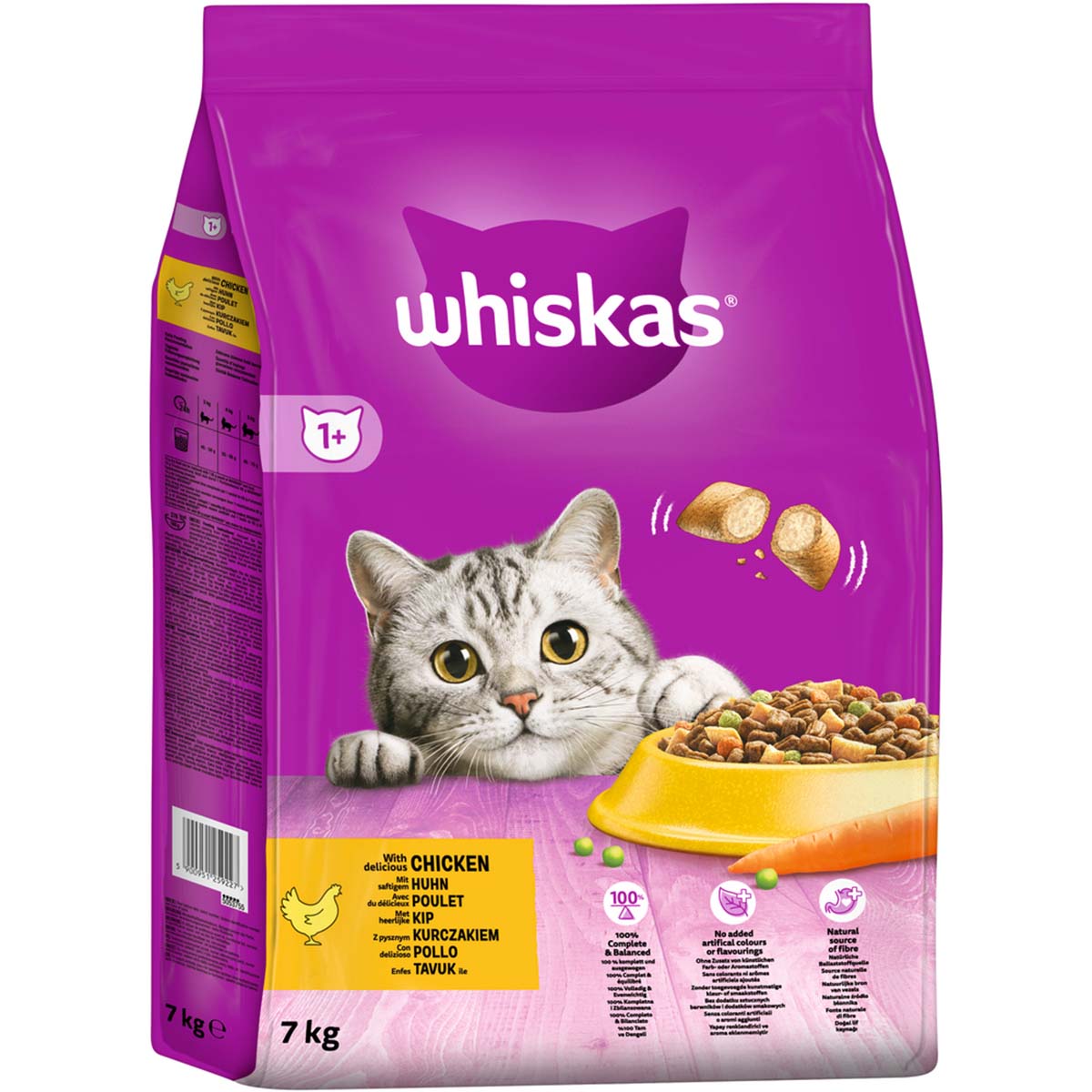 Levně Whiskas Adult 1+ s kuřecím masem 7 kg