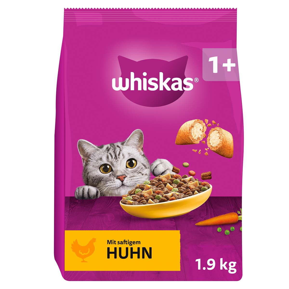 WHISKAS Beutel Trocken 1+ mit Huhn