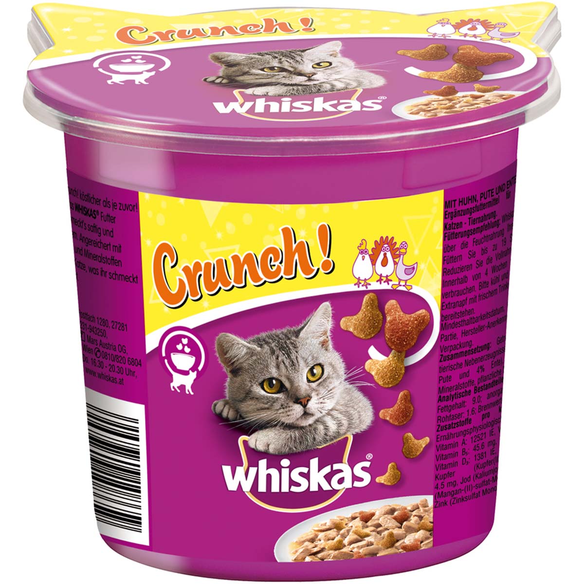 Whiskas Crunch s kuřecím, krocanem a kachnou 4 × 100 g